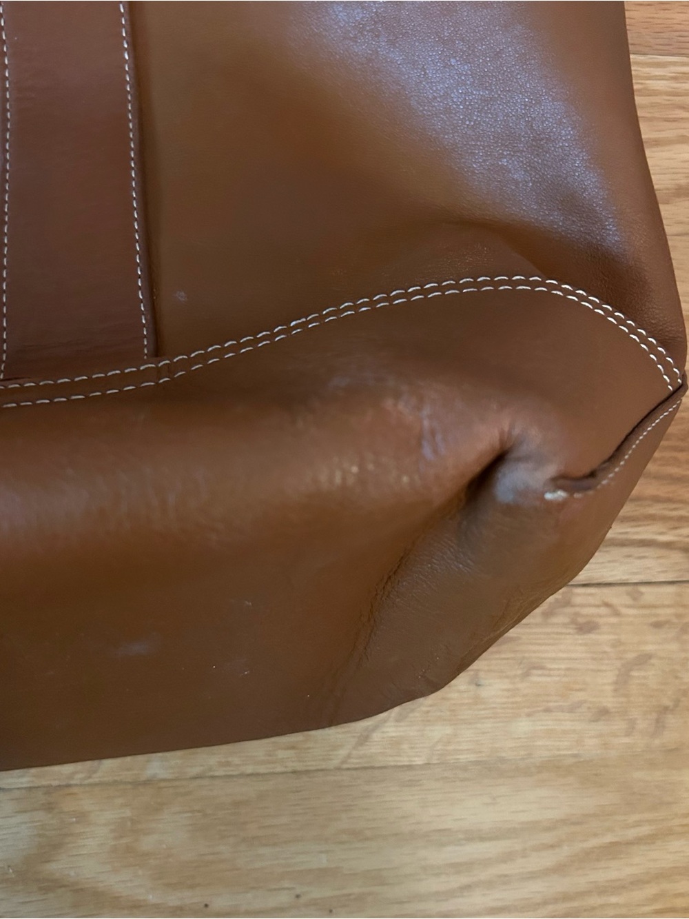 J. Crew Medium Montauk Leather Tote Bag in Rich Oak - Picture 12 of 16